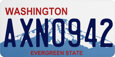 WA license plate AXN0942