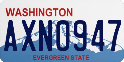 WA license plate AXN0947