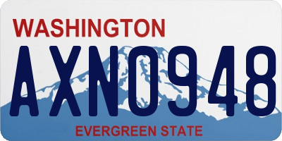 WA license plate AXN0948