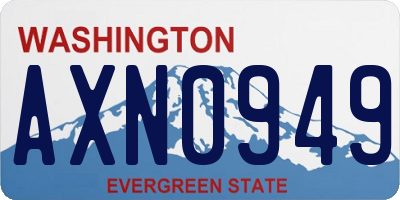 WA license plate AXN0949