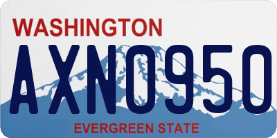 WA license plate AXN0950