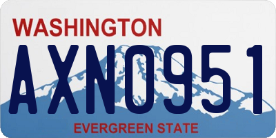 WA license plate AXN0951