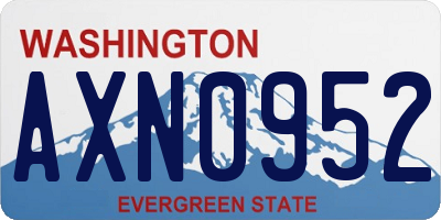 WA license plate AXN0952