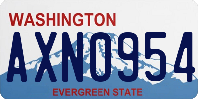WA license plate AXN0954