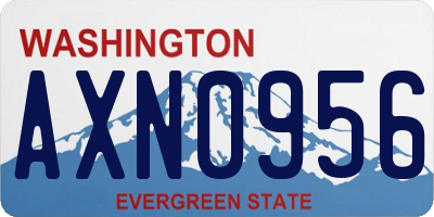 WA license plate AXN0956
