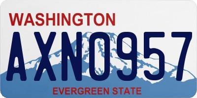 WA license plate AXN0957