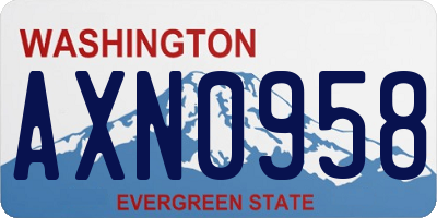 WA license plate AXN0958