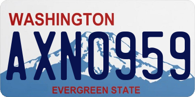 WA license plate AXN0959