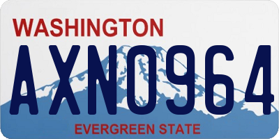 WA license plate AXN0964