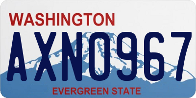WA license plate AXN0967