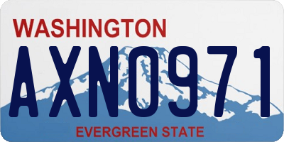 WA license plate AXN0971