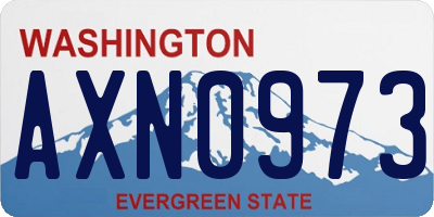 WA license plate AXN0973