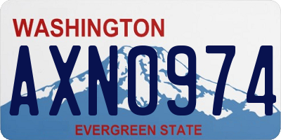 WA license plate AXN0974