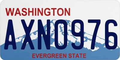 WA license plate AXN0976