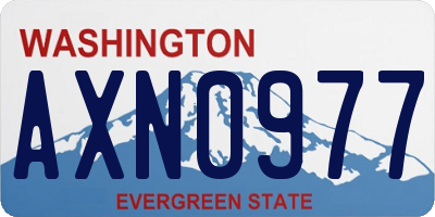 WA license plate AXN0977