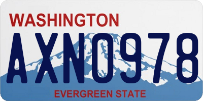 WA license plate AXN0978