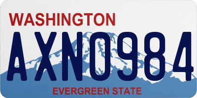 WA license plate AXN0984
