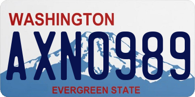 WA license plate AXN0989