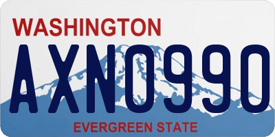 WA license plate AXN0990