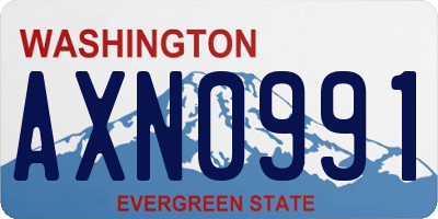 WA license plate AXN0991