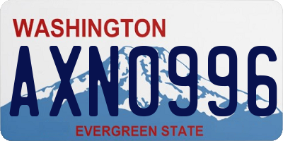 WA license plate AXN0996