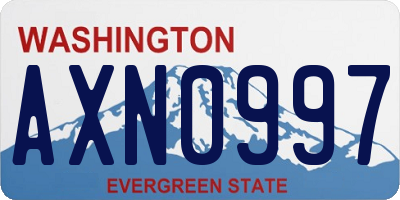 WA license plate AXN0997