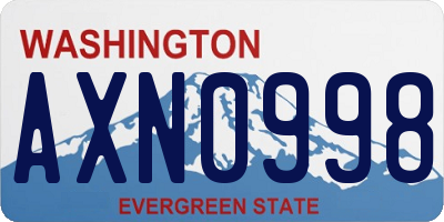 WA license plate AXN0998