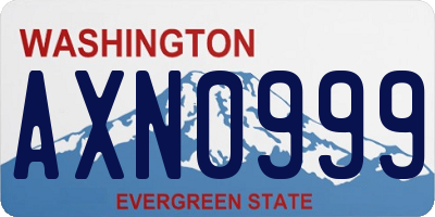 WA license plate AXN0999