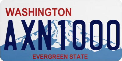 WA license plate AXN1000