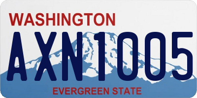 WA license plate AXN1005