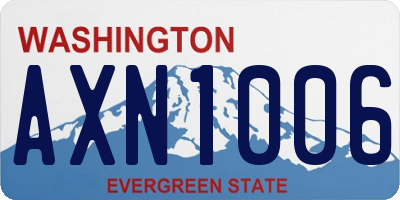 WA license plate AXN1006