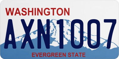 WA license plate AXN1007