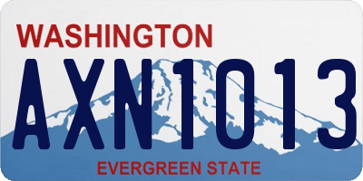 WA license plate AXN1013