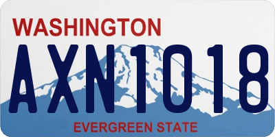 WA license plate AXN1018
