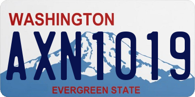 WA license plate AXN1019