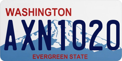 WA license plate AXN1020