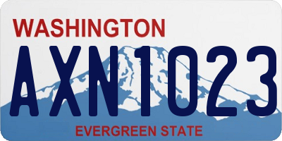 WA license plate AXN1023