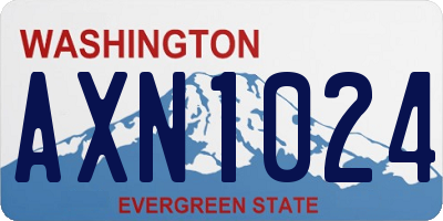 WA license plate AXN1024