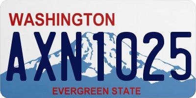 WA license plate AXN1025