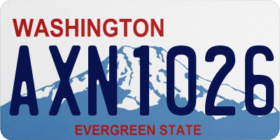 WA license plate AXN1026