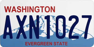 WA license plate AXN1027