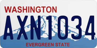 WA license plate AXN1034
