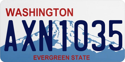 WA license plate AXN1035