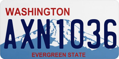 WA license plate AXN1036