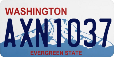 WA license plate AXN1037