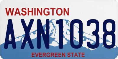 WA license plate AXN1038