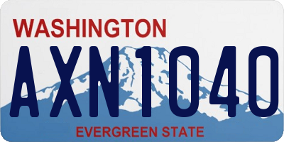 WA license plate AXN1040