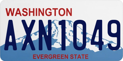 WA license plate AXN1049