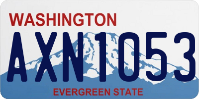 WA license plate AXN1053