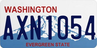 WA license plate AXN1054